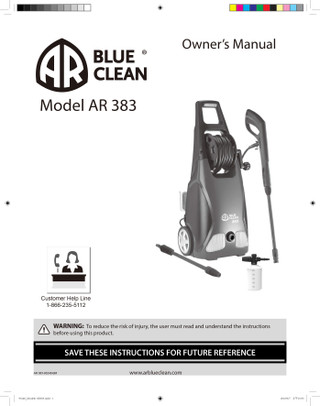 Ar Blue Clean AR383 Product Manual